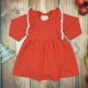 czerwona sukienka niemowlęca z białą koronką